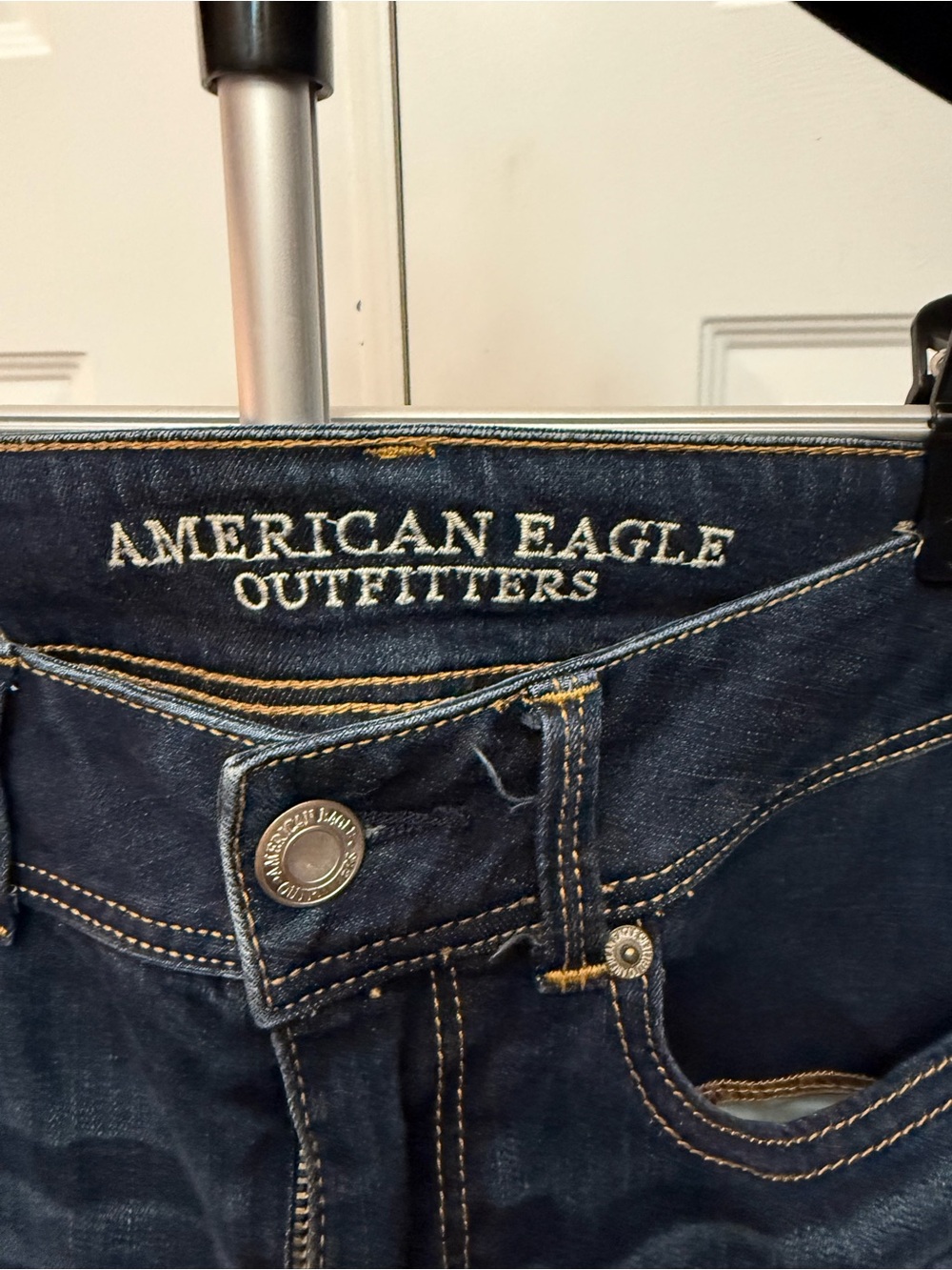 American Eagle Outfitters Dark Blue Flare Jeans - Picture 2 of 9